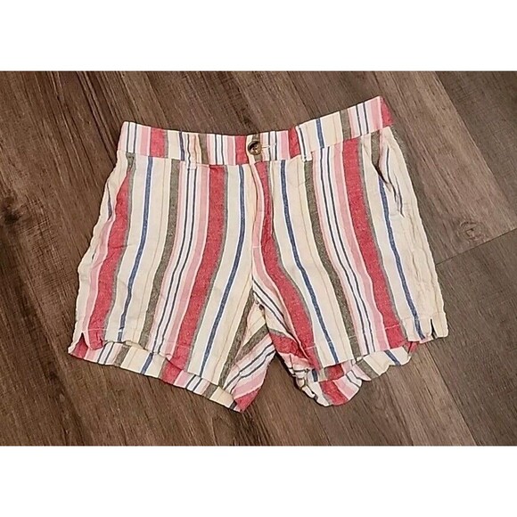 Old Navy Womens Shorts 4 Everyday Shorts Mid-rise Multi Stripe Lightweight Beach - Picture 6 of 7